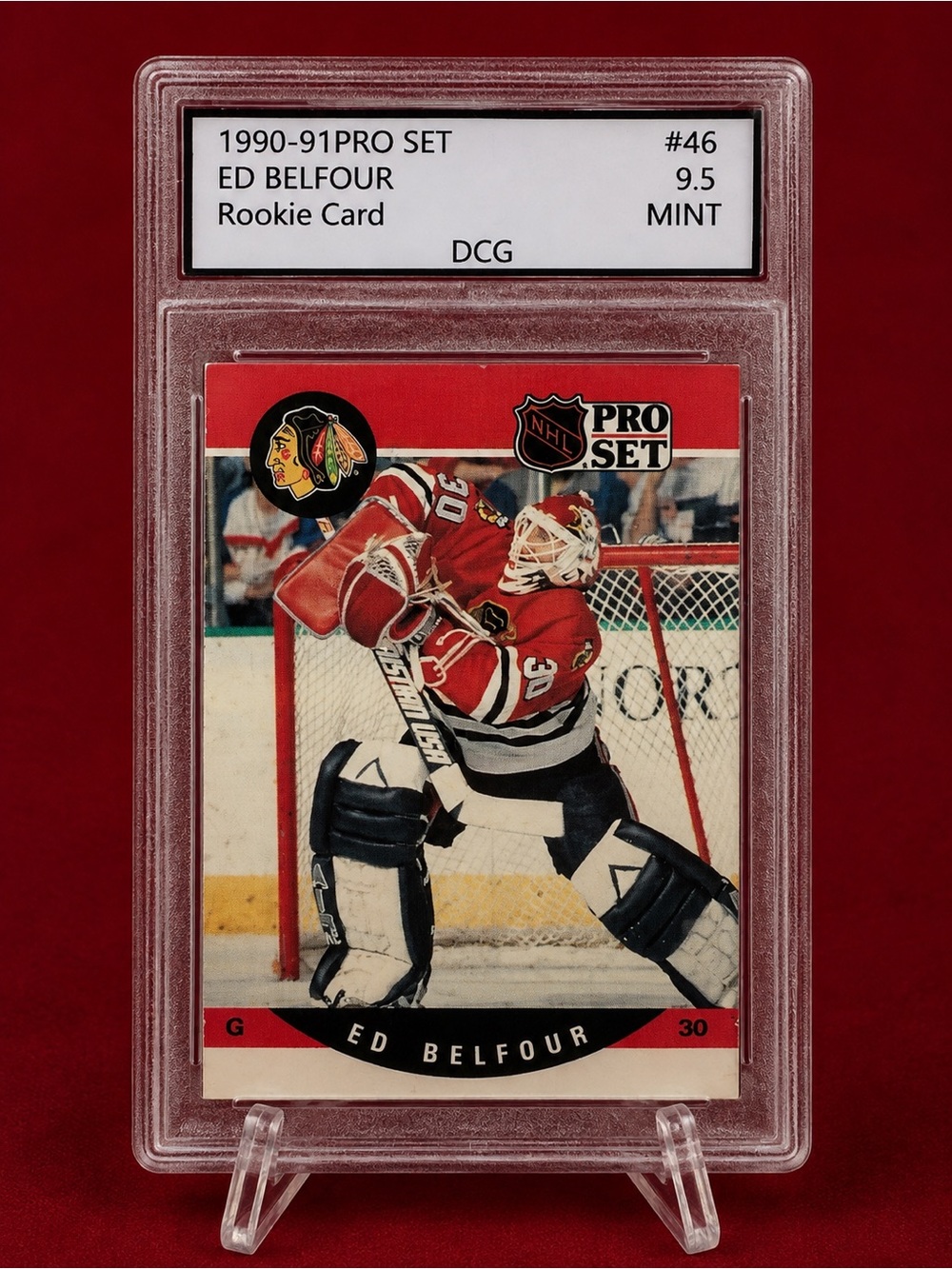 Ed Belfour Rookie Card - 1990 Pro Set Chicago Blackhawks